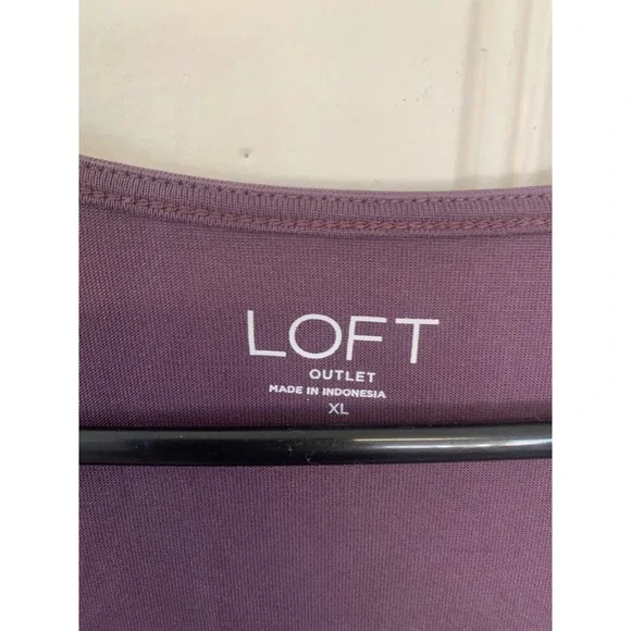 LOFT Outlet Womens Top XL‎ Purple Wrap Front Flutter Sleeve Tie Waist Blouse - Picture 2 of 3